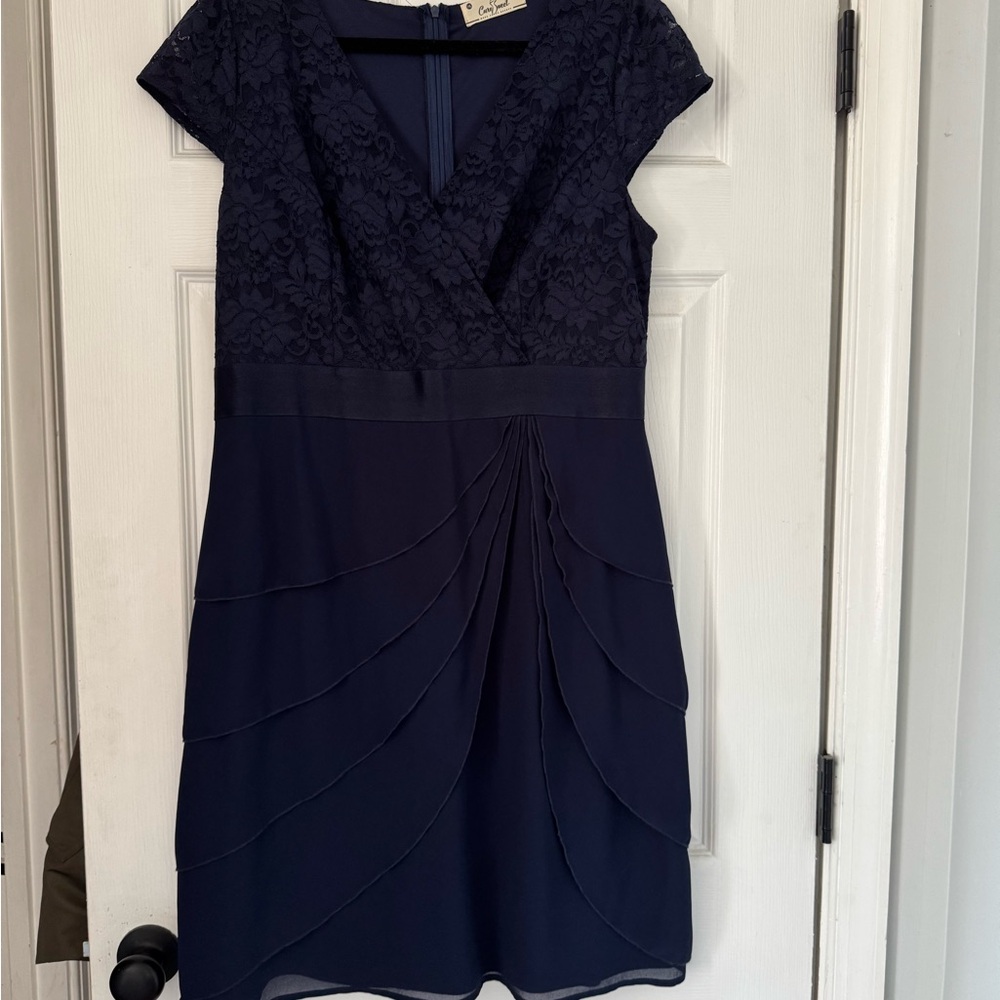 Curvy Sweet Elegant Navy Lace Dress